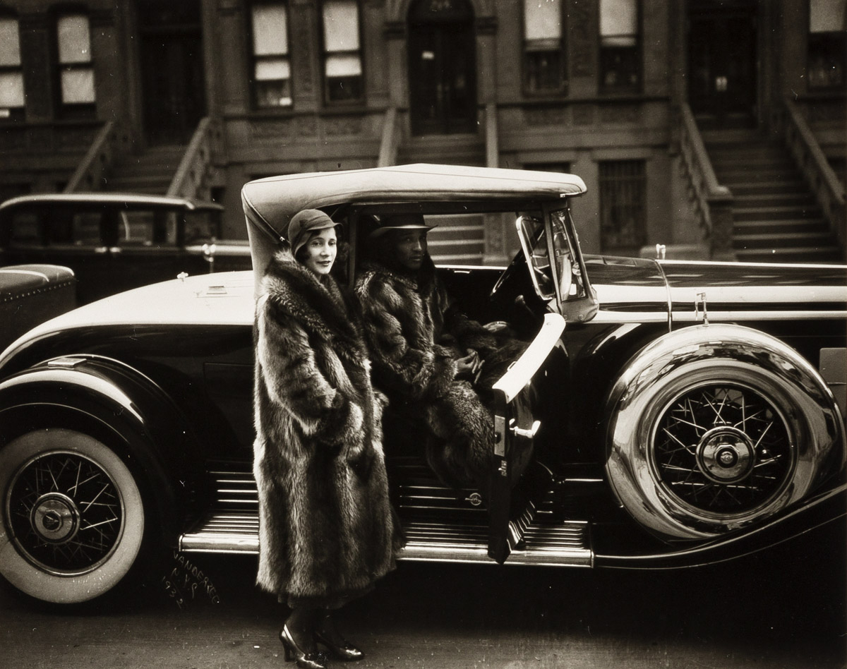 JAMES VANDERZEE (1886 - 1983) Couple in Raccoon Coats, 1932 (Couple, Harlem).